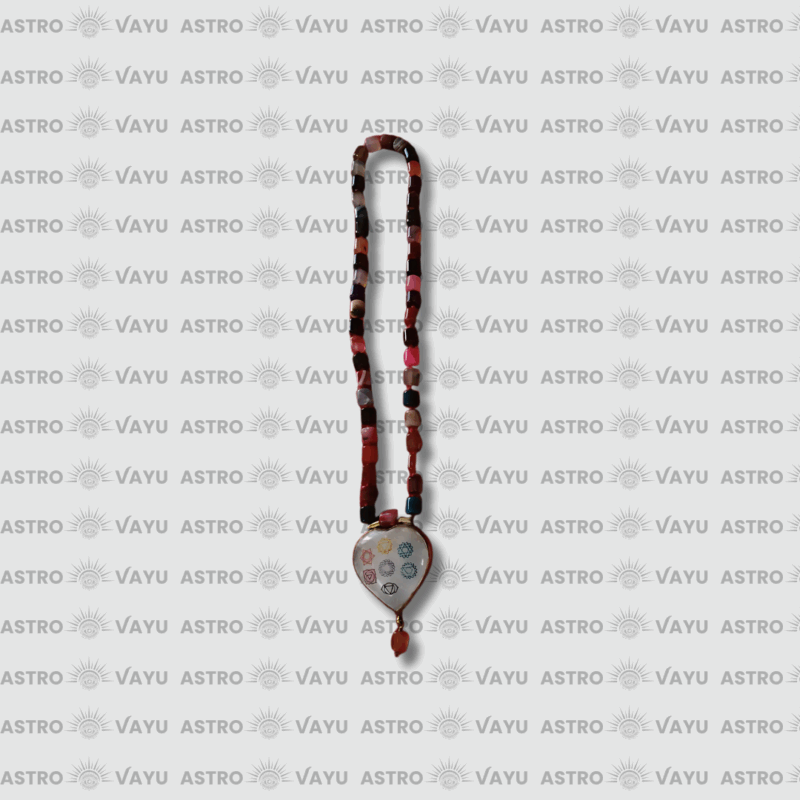 Rainbow Selenite Heart in Multicolored Hakik Mala – Premium & Energised