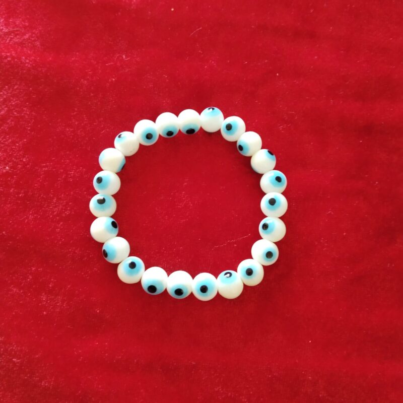 Elegant White Evil Eye Bracelet (Premium & Energised)